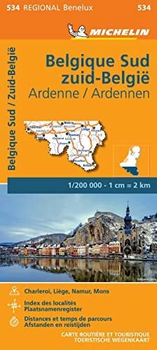 Michelin Travel Publications Southern Belgium and Ardennes - Michelin Regional Map 534: South, Ardenne (Michelin Regional Maps, 534, Band 534)
