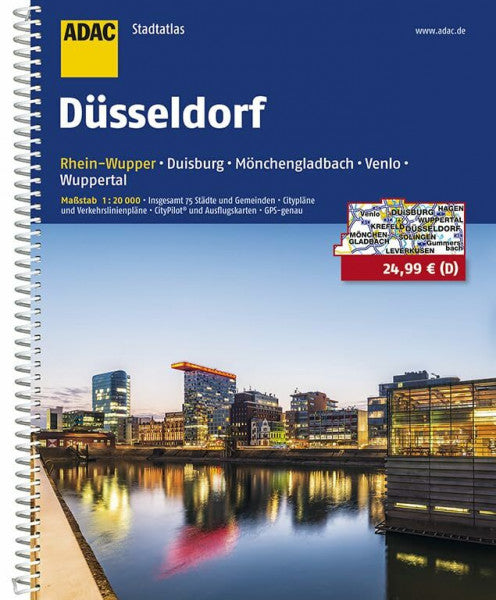 ADAC Kartografie ADAC Stadtatlas Düsseldorf/Rhein-Wupper mit Duisburg, Mönchengladbach, Venlo: Wuppertal 1:20 000 (ADAC StadtAtlanten 1:20.000)