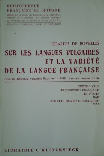 Demaizière, Colette Sur les langues vulgaires et la variété de la langue française: 1533