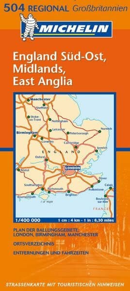 Englands Süd-Ost, Midlands, East Anglia (MICHELIN Regionalkarten, Band 504)