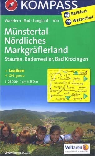 KOMPASS-Karten GmbH Münstertal - Nördliches Markgräflerland - Staufen- Badenweiler - Bad Krozingen: Wanderkarte mit Kurzführer, Radwegen und Loipen. GPS-genau. 1:25000 (KOMPASS Wanderkarte, Band 890)