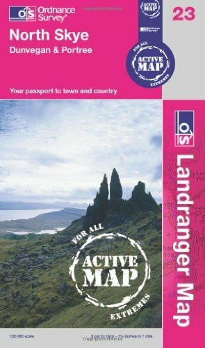 Ordnance Survey North Skye, Dunvegan and Portree (OS Landranger Active Map)
