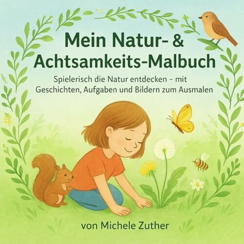Zuther, Michele Mein Natur- & Achtsamkeits-Malbuch, Spielerisch die Natur entdecken mit Geschichten, Aufgaben und Bildern zum Ausmalen: Mit 13 Naturgeschichten, ... ab 5 Jahren zum Staunen, Lernen & Entspannen