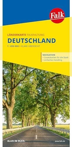 Falk Länderkarte Falkfaltung Deutschland 1:650.000: Straßenkarte und Autokarte