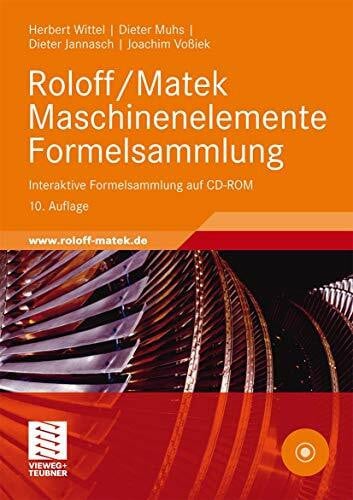 Voßiek, Joachim Roloff/Matek Maschinenelemente Formelsammlung: Interaktive Formelsammlung auf CD-ROM