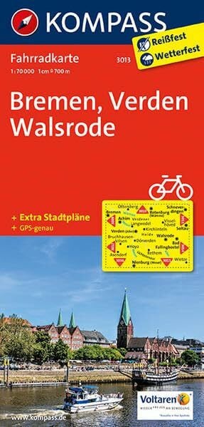 KOMPASS-Karten GmbH KOMPASS Fahrradkarte Bremen - Verden - Walsrode: Fahrradkarte. GPS-genau. 1:70000 (KOMPASS-Fahrradkarten Deutschland, Band 3013)