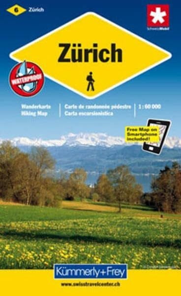 Hallwag Kümmerly+Frey AG Zürich Wanderkarte Nr. 06: 1:60000, waterproof, Free Map on Smartphone included (Kümmerly+Frey Wanderkarte 1:60.000, Band 6)