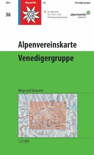 Österreichischer Alpenverein Venedigergruppe: Topographische Karte 1:25.000 mit Wegmarkierungen und Skirouten (Alpenvereinskarten, Band 36)