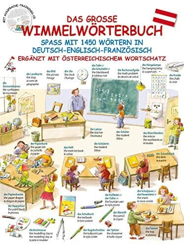Breitschopf Medien Verlag Das große Wimmelwörterbuch: Spaß mit 1450 Wörtern in Deutsch-Englisch-Französisch, ergänzt mit österreichischem Wortschatz
