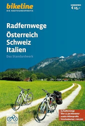 Verlag Esterbauer GmbH Radfernwege Österreich, Schweiz, Italien: 63 Radfernwege, über 22.800 km, 1:500.000 (bikeline Panorama)