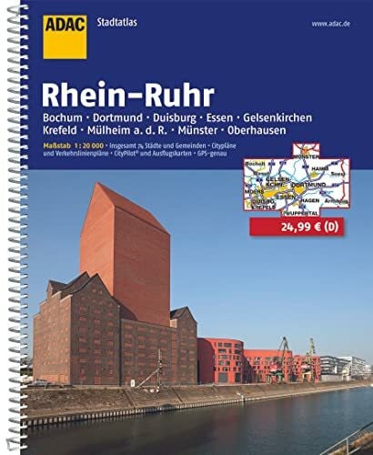 ADAC Stadtatlas Rhein-Ruhr: Bochum, Dortmund, Duisburg, Essen, Gelsenkirchen, Krefeld, Mülheim a. d. R., Münster, Oberhausen. Insgesamt 74 Städte und ... CityPilot und Ausflugskarten. GPS-genau