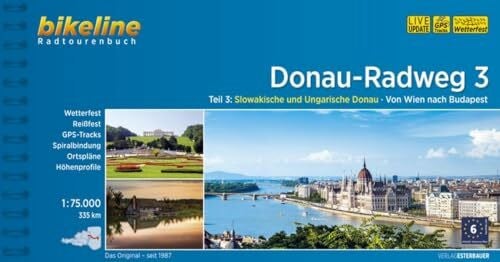 Esterbauer Verlag Donauradweg / Donau-Radweg Teil 3: Slowakische und Ungarische Donau. Von Wien nach Budapest. 1:75.000, 335 km