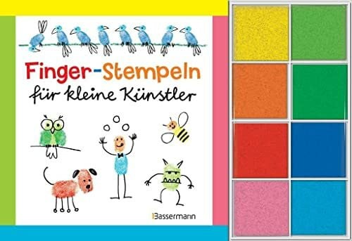 Pautner, Norbert Fingerstempeln für kleine Künstler-Set: Buch und 8 Stempelkissen.