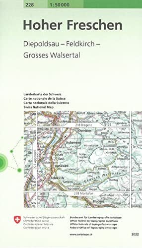 Bundesamt für Landestopografie swisstopo 228 Hoher Freschen: Diepoldsau - Feldkirch - Grosses Walsertal (Landeskarte 1:50 000, Band 228)