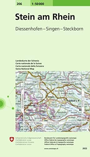 Bundesamt für Landestopografie swisstopo 206 Stein am Rhein: Diessenhofen - Singen - Steckborn (Landeskarte 1:50 000, Band 206)