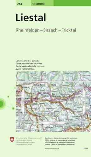 Bundesamt für Landestopografie swisstopo 214 Liestal: Rheinfelden - Sissach - Fricktal (Landeskarte 1:50 000, Band 214)