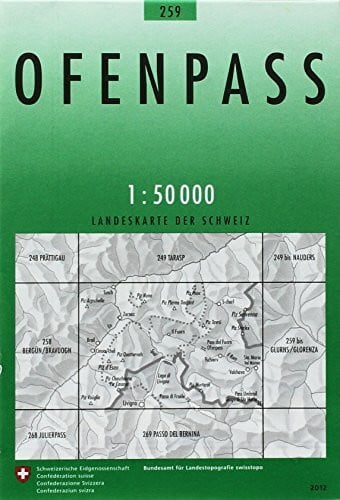 Bundesamt für Landestopografie swisstopo 259 Ofenpass: Zernez-Nationalpark-Val Müstair (Landeskarte 1:50 000, Band 259)
