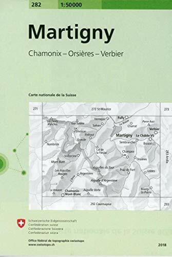 Bundesamt für Landestopografie swisstopo 282 Martigny: Chamonix - Orsières - Verbier (Landeskarte 1:50 000, Band 282)