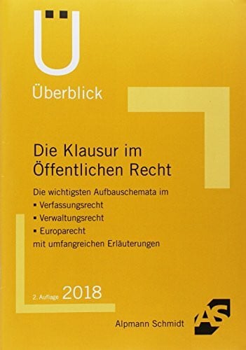 Wüstenbecker, Horst Die Klausur im Öffentlichen Recht: Die wichtigsten Aufbauschemata im Verfassungsrecht, Verwaltungsrecht, Europarecht mit umfangreichen Erläuterungen