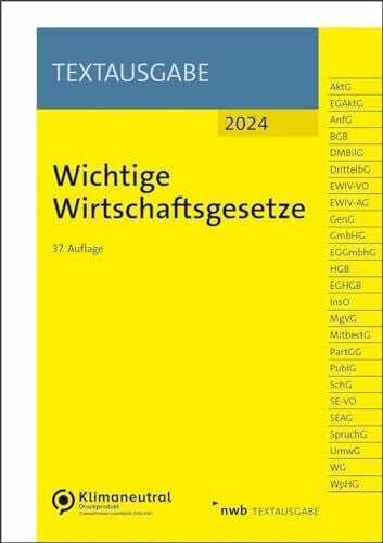 NWB Gesetzesredaktion Wichtige Wirtschaftsgesetze (NWB Textausgabe)