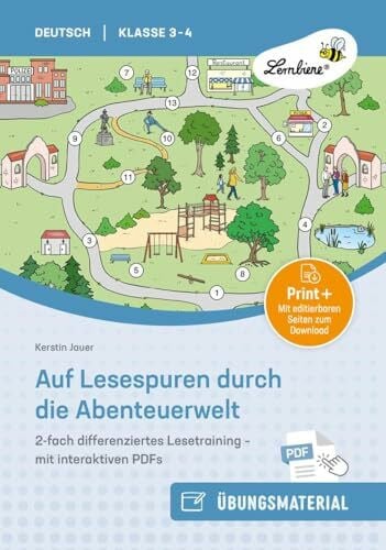 Jauer, Kerstin Auf Lesespuren durch die Abenteuerwelt: 2-fach differenziertes Lesetraining für Klasse 3 und 4 - mit interaktiven PDFs