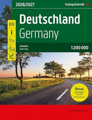 freytag & berndt Deutschland, Autoatlas 1:200.000, 2026/2027, freytag & berndt: Mit Kartenteil Alpenbogen 1:500.000 und 50 Traumrouten, Spiralbindung (freytag & berndt Autoatlas)