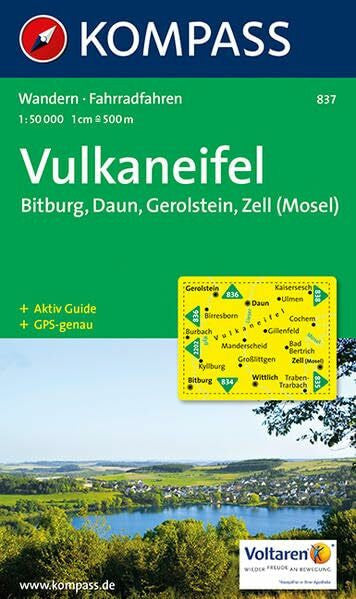 KOMPASS-Karten GmbH Vulkaneifel 1 : 50 000: Gerolstein. Bitburg, Zell (Mosel). Wander- und Bikekarte. GPS-genau