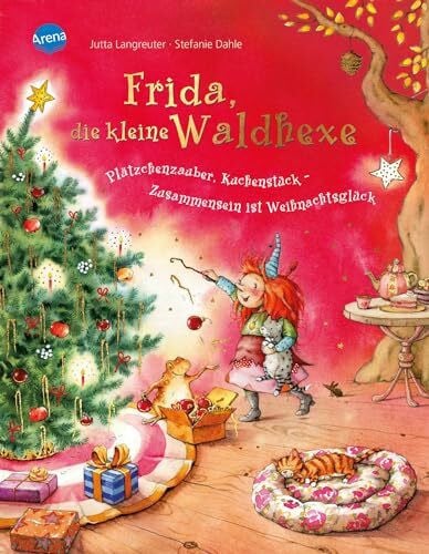 Langreuter, Jutta Frida, die kleine Waldhexe: Plätzchenzauber, Kuchenstück - Zusammensein ist Weihnachtsglück. Bilderbuch mit Goldfolienprägung auf dem Cover und allen Innenseiten