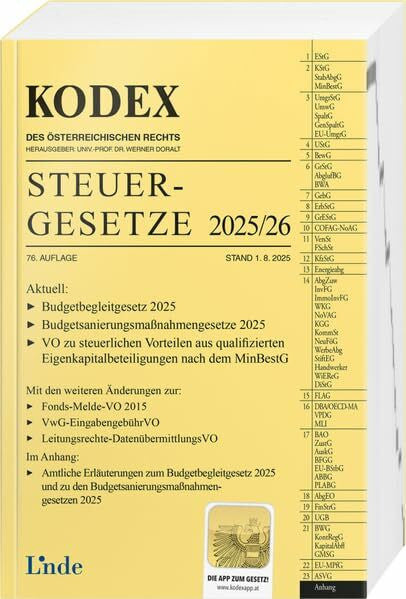 Bodis, Andrei KODEX Steuergesetze 2025/26 (Kodex des Österreichischen Rechts)