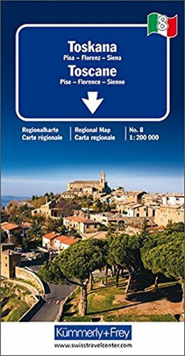 Hallwag Kümmerly+Frey AG Toskana Regionalkarte Italien Nr. 8: 1:200 000,Pisa-Florenz-Siena (Kümmerly+Frey Regional-Strassenkarte, Band 8)