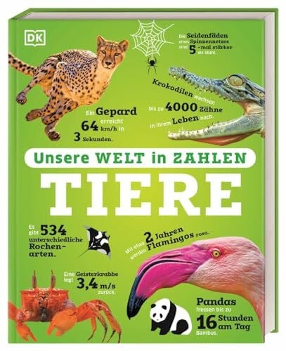 Ostlaender, Annette Unsere Welt in Zahlen. Tiere: Ein verrücktes Rekorde-Buch mit über 1000 Fakten zum Staunen. Wissensbuch. Für Kinder ab 8 Jahren