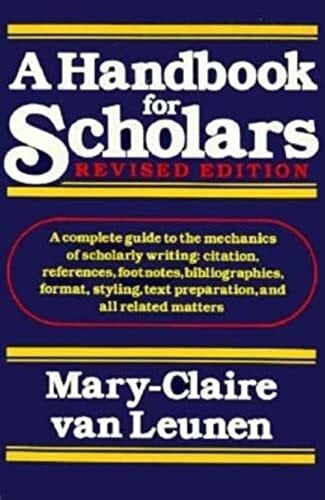 Van Leunen, Mary-Claire A Handbook for Scholars