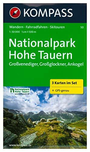 KOMPASS-Karten GmbH Nationalpark Hohe Tauern 1 : 50 000: Großvenediger, Großglockner, Ankogel. 3-teiliges Wanderkarten-Set. GPS-geeignet. 1:50.000