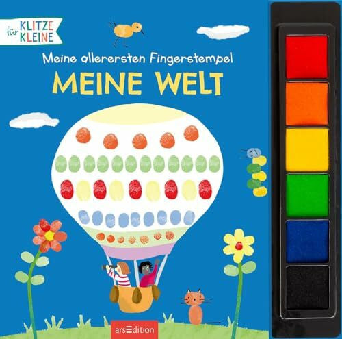 Mensing, Katja Meine allerersten Fingerstempel Meine Welt: Mit 6 Stempelfarben und bunten Vorlagen | Kreatives Malbuch mit Stempelkissen ab 3 Jahren