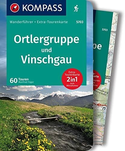 Föger, Manfred KOMPASS Wanderführer Ortlergruppe und Vinschgau, 60 Touren mit Extra-Tourenkarte: GPS-Daten zum Download