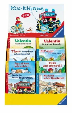 Silke Voigt Ravensburger Mini-Bilderspass - Verkaufskassette: Was ist los auf der Baustelle? /Was ist los bei der Feuerwehr /Ich bin doch schon gross /Papa, ich ... heim /Theo - kleiner Kater auf dem Bauernhof