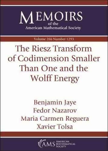 Reguera, Maria Carmen The Riesz Transform of Codimension Smaller Than One and the Wolff Energy (Memoirs of the American Mathematical Society, Band 266)