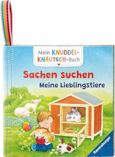 Gruber, Denitza Mein Knuddel-Knautsch-Buch: Sachen suchen. Lieblingstiere; weiches Stoffbuch, waschmaschinengeeignet, Badebuch, Babyspielzeug ab 6 Monate