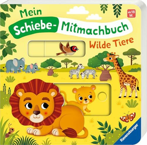 Penners, Bernd Mein Schiebe-Mitmachbuch: Wilde Tiere - Spielbuch mit spannenden Schiebe-Elementen zum Entdecken - für Kleinkinder ab 18 Monaten