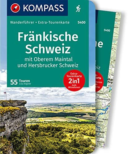 Aigner, Lisa KOMPASS Wanderführer Fränkische Schweiz mit Oberem Maintal und Hersbrucker Schweiz, 55 Touren: mit Extra-Tourenkarte Maßstab 1:65.000, GPX-Daten zum Download