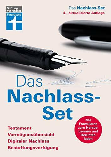 Stiftung Warentest Das Nachlass-Set: Die wichtigsten Informationen für Angehörige - Praxisnah mit Mustertexten: Testament, Vermögensübersicht, Digitaler Nachlass, Bestattungsverfügung
