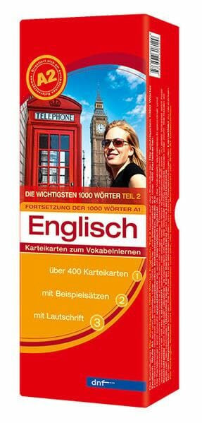 dnf-Verlag GmbH Karteikarten Die wichtigsten 1000 Wörter Englisch Teil 2 (A2): (Auflage 2)