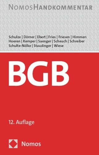 Wiese, Volker Bürgerliches Gesetzbuch: Handkommentar (Schulze, BGB Handkommentar)