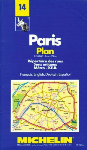 unknown Paris Plan: Repertoire Des Rues Sens Uniques Metro R.E.R./Francais, English, Deutsch, Espanol (No 14)