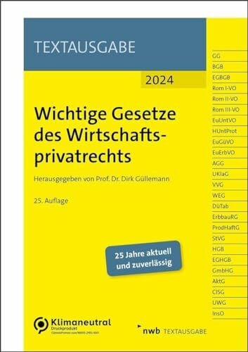 Güllemann, Dirk Wichtige Gesetze des Wirtschaftsprivatrechts (NWB Textausgabe)