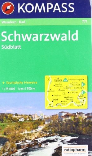 Kompass, 771 Schwarzwald, Südblatt: Wandern / Rad. Touristische Hinweise auf der Kartenrückseite. 1:75.000
