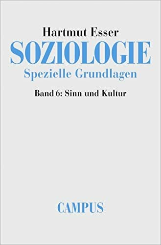 Esser, Hartmut Soziologie. Spezielle Grundlagen, Band 6: Sinn und Kultur