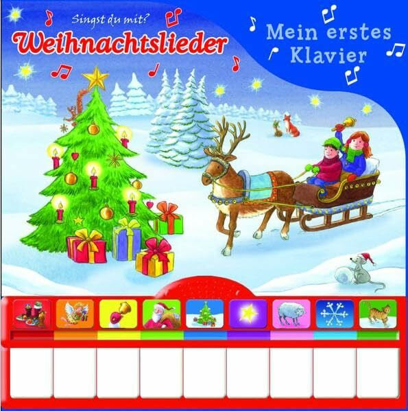 Phoenix International Publications Germany GmbH Weihnachtslieder, Mein erstes Klavier: Kinderbuch mit Klaviertastatur - Vor- und Nachspielfunktion, Pappbilderbuch