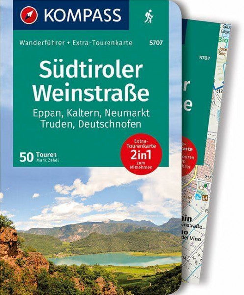 Zahel, Mark KOMPASS Wanderführer Südtiroler Weinstraße: Wanderführer mit Extra-Tourenkarte 1:35.000, 50 Touren, GPX-Daten zum Download