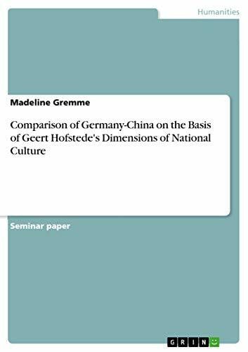 Gremme, Madeline Comparison of Germany-China on the Basis of Geert Hofstede's Dimensions of National Culture